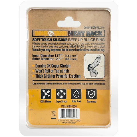 Meat Rack Cock Ring Black 44mm Inner Diameter with 3x Stretch COCK RINGS