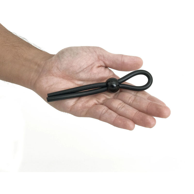 Cock Leash Single Black Adjustable Cock Ring   and Control Secondary image