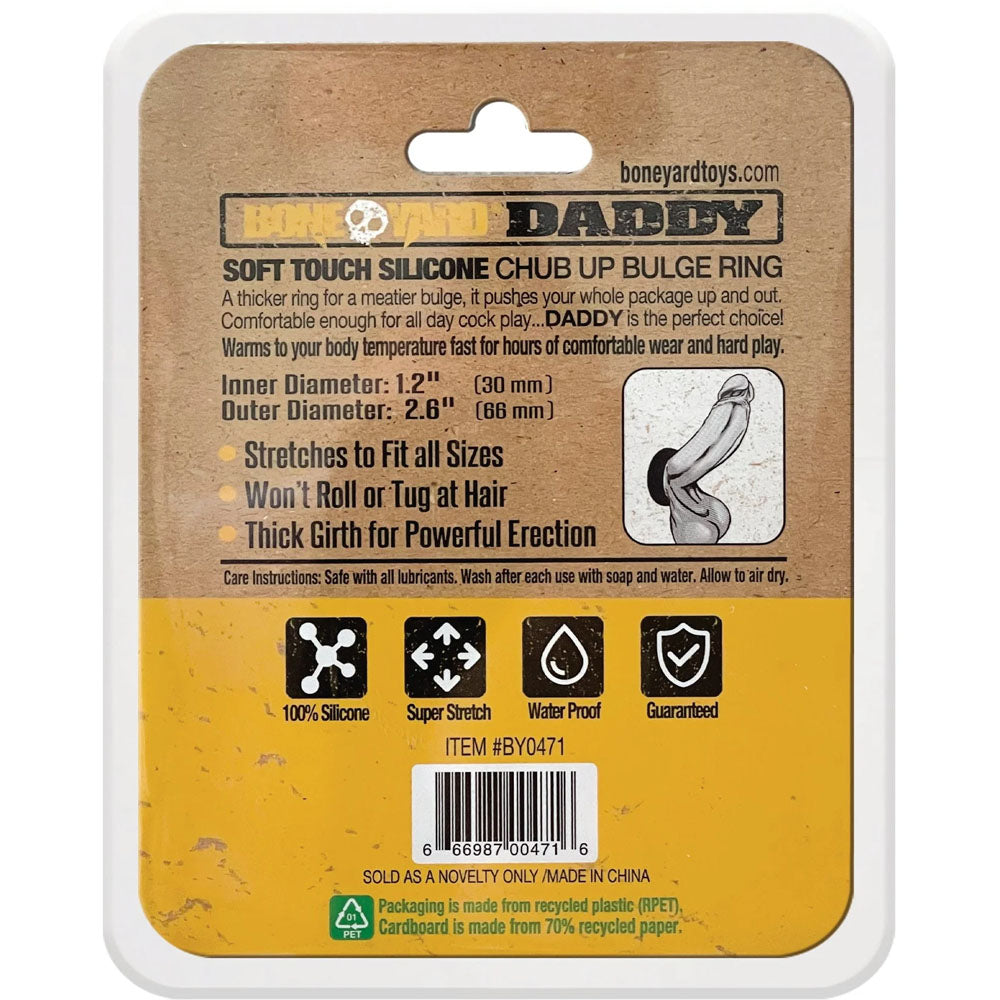 Daddy Silicone Ring Black with 3.0cm Inner Diameter > Cock Ring > Single