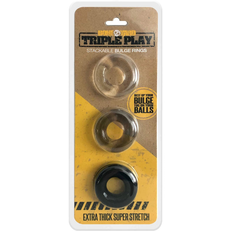 Triple Play Cock Ring with Three Adjustable Sizes Multi > Cock Ring > Sets
