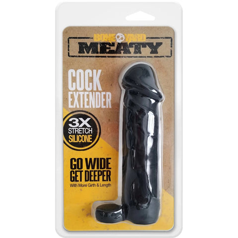 Boneyard Meaty Cock Extender - Penis Extender Sleeve 2 Inch Black SLEEVES