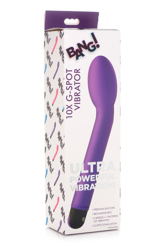 Bang 10X G-Spot Rechargeable Vibrator Purple 8.2 Inches with 3 Speeds and 7 Vibration Patterns Default Title Vibrators