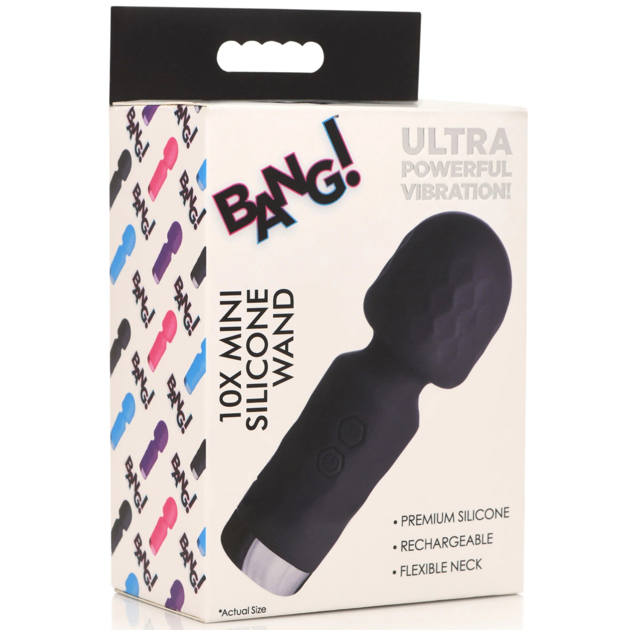 Bang 10X Mini Silicone Wand Black - Compact and Powerful Vibrator > Sex Toys For Ladies > Wand Massagers and Attachments