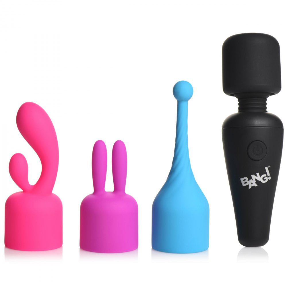 Bang! 10X Mini Wand with 3 Attachments in Black, Purple, and Pink - Powerful Vibrator with Premium Silicone > Sex Toys > Mini Massagers Main image