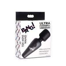 Bang 10X Vibrating Mini Silicone Wand Black - Travel Friendly, Flexible Neck, Rechargeable > Sex Toys > Mini Massagers Main image