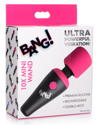 Bang 10X Vibrating Mini Silicone Wand Pink with Flexible Neck and Rechargeable > Sex Toys > Mini Massagers