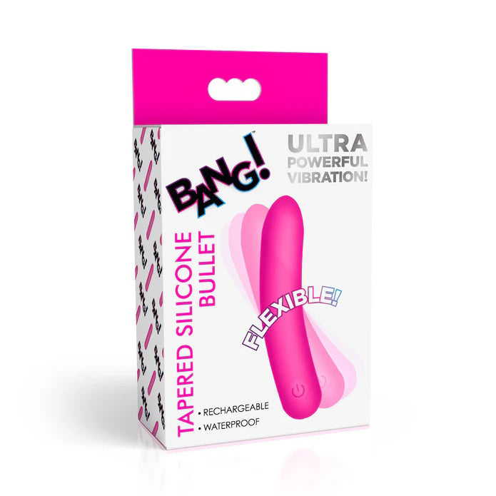 Bang Tapered Flexible Silicone Bullet Vibrator in Pink Secondary image