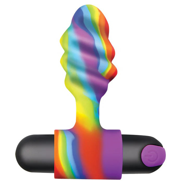 Bang Vibrating Rainbow Butt Plug with Bullet and Remote Control > Anal Range > Vibrating Butt Plugs Main image