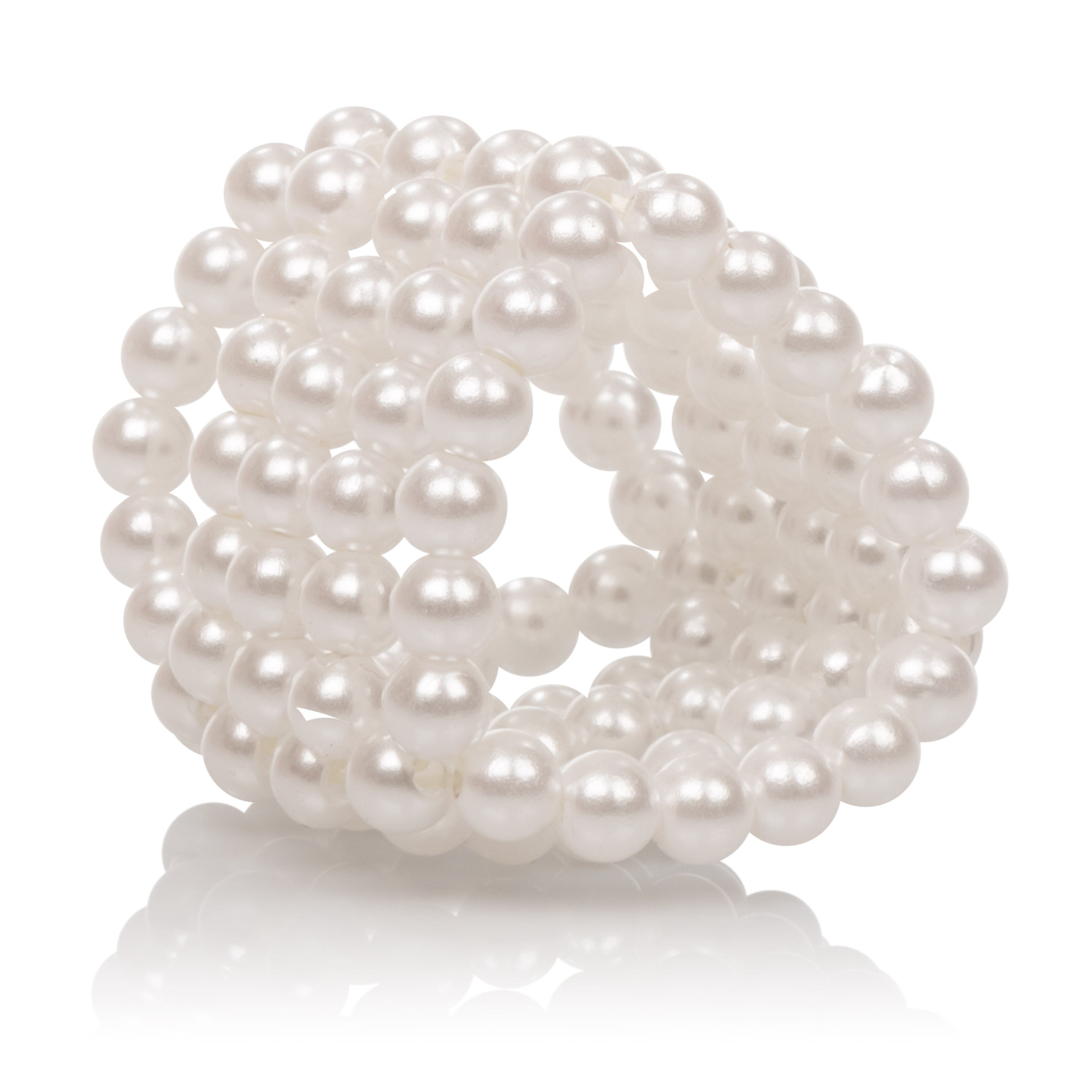 Basic Essentials Pearl Stroker Beads White 1.5 Inch / 3.75 cm Strokers - Manual