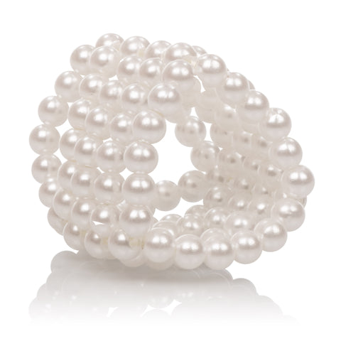 Basic Essentials Pearl Stroker Beads White 1.5 Inch / 3.75 cm Strokers - Manual
