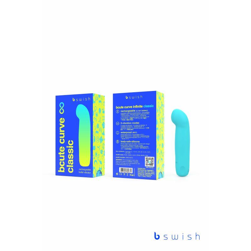 Bcute Curve Infinite Classic Electric Blue Waterproof 7.5 Inch Vibrators - G Spot