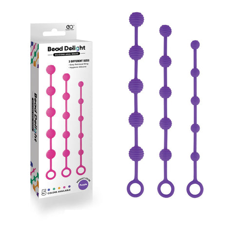 Bead Delight Silicone Anal Beads - Purple Set of 3 Sizes > Anal Range > Anal Beads
