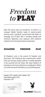 Playboy Pleasure LIL RABBIT Compact G-Spot Vibrator > Sex Toys For Ladies > G-Spot Vibrators