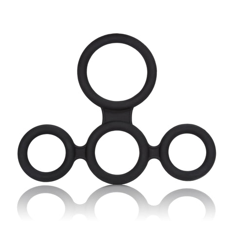 Big Man's Spreader Four-Point Erection System Black COCK RING Set