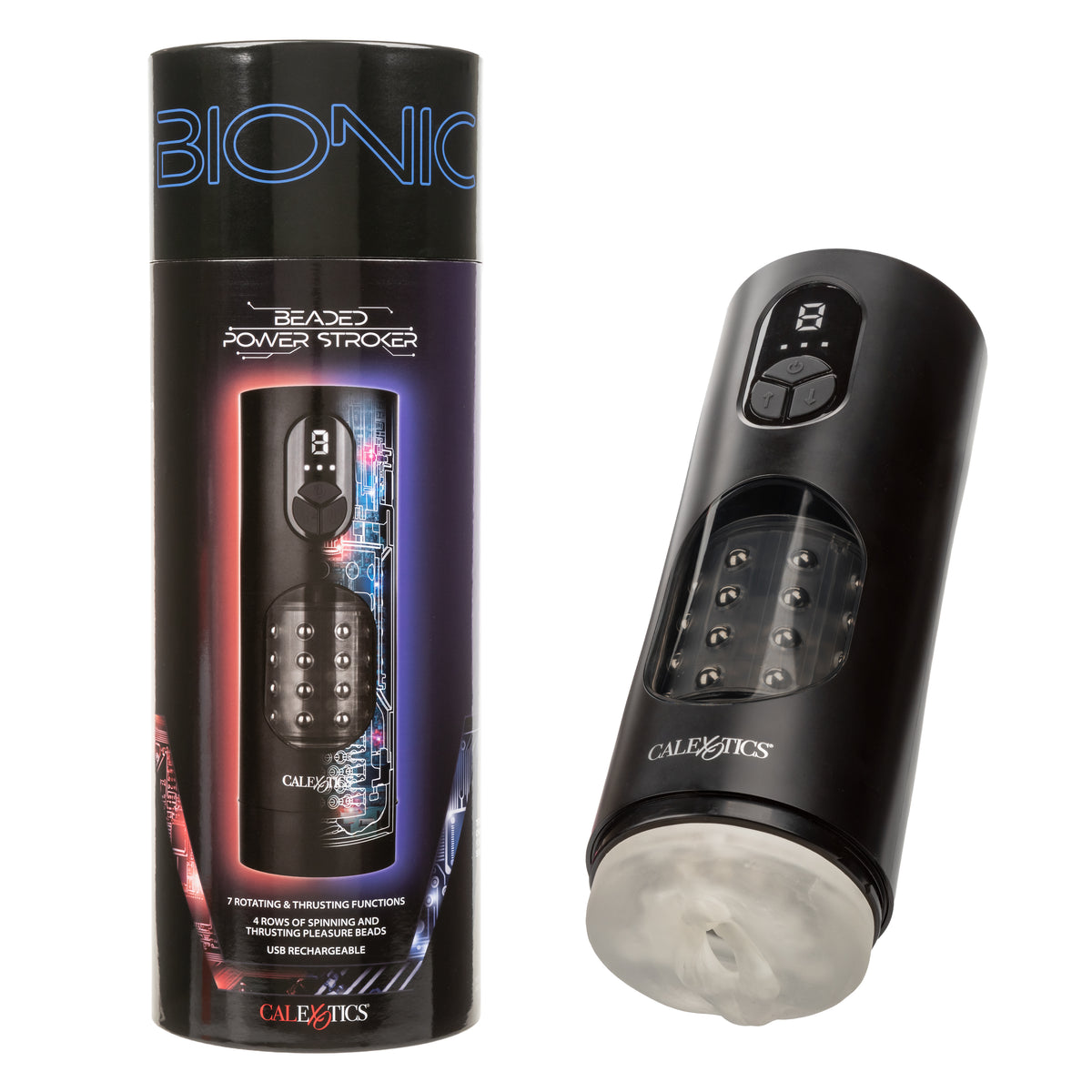 Bionic Beaded Power Stroker with Seven Functions of Stroking and Rotating Beads > Sex Toys For Men > Masturbators Cup