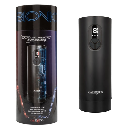 Bionic Sucking and Vibrating Masturbator Black with 4 Suction Levels and 7 Vibration Modes > Sex Toys For Men > Masturbators Premium Main image