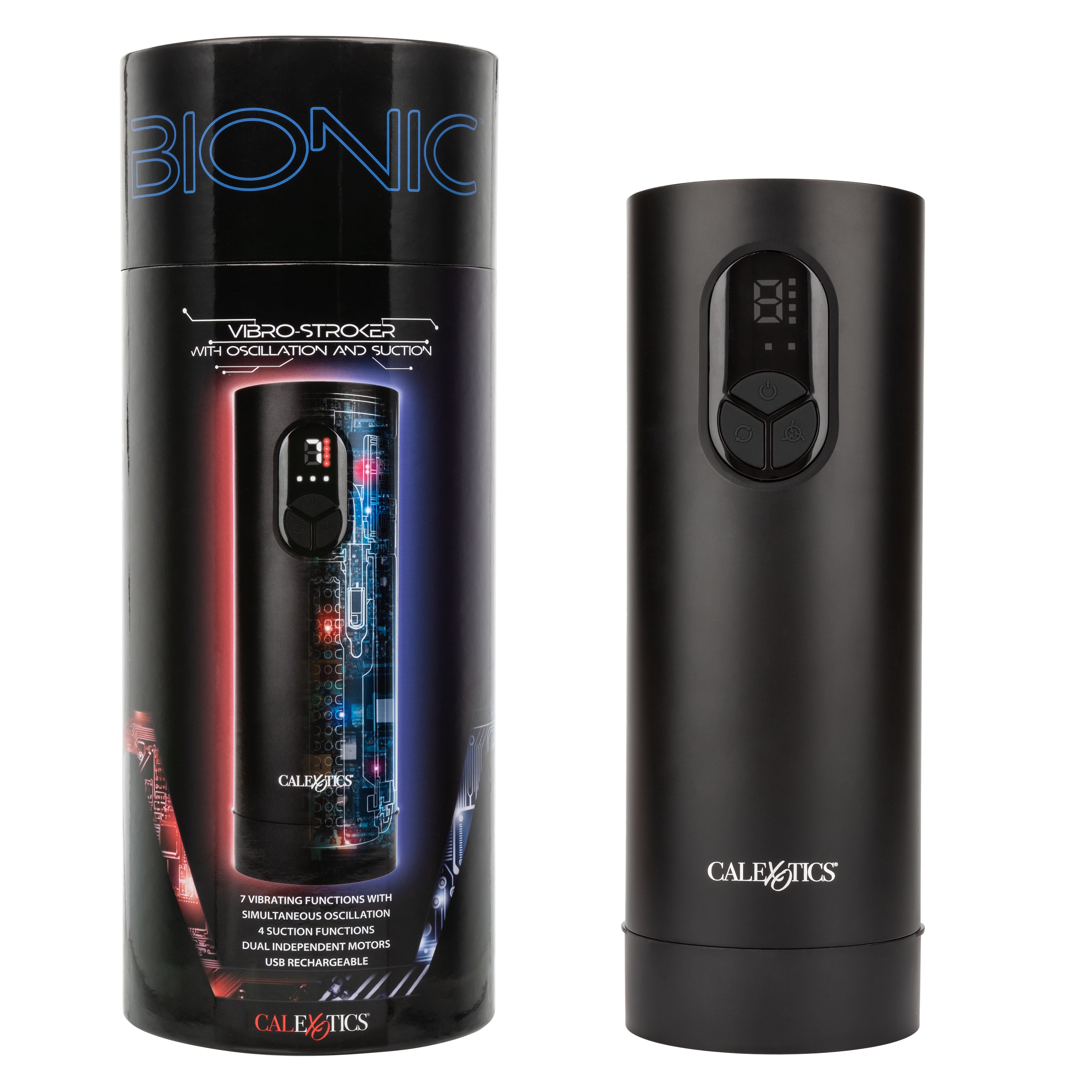 Bionic™ Vibro Stroker with Oscillation and Suction Black Wireless Male Masturbator > Sex Toys For Men > Masturbators Premium Main image