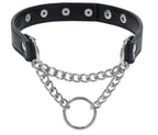 Shadow Day Collar – Faux Leather Collar with Silver Hardware > Bondage Gear > Collars & Leashes