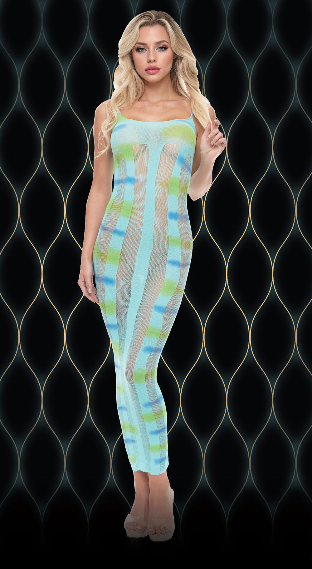 Blue Horizon Maxi Dress Sheer Erotic Gown > Clothes > Dresses and Chemises Main image