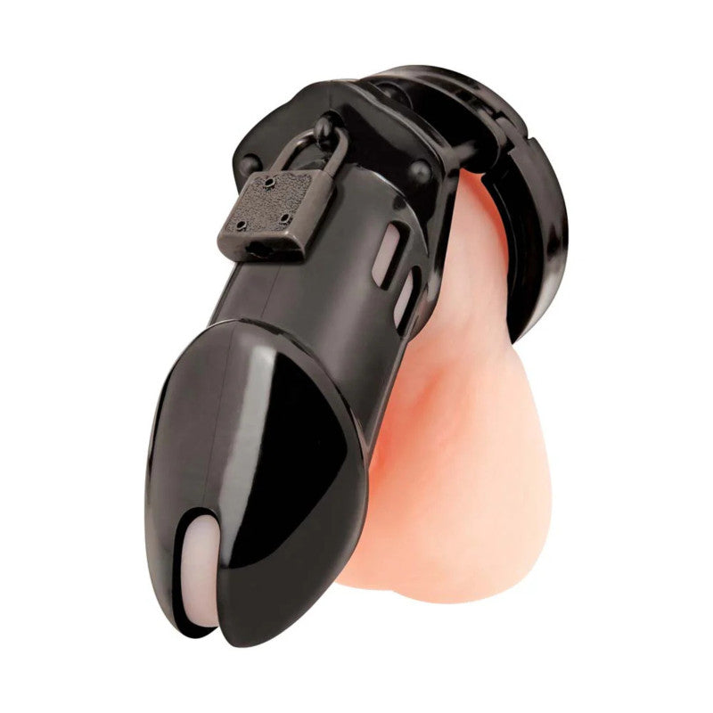 Blue Line AcrylicCock Cage Chastity Device Black > Bondage Gear > Male Chastity Main image