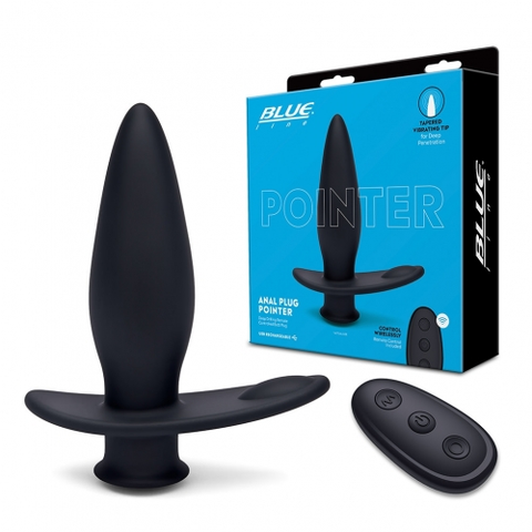 Blue Line Impaler Deep Drilling Remote Controlled Butt Plug 4.5 Inch Black Silicone Butt Plugs - Vibrating