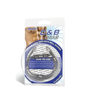 Blue Line V-Style Cock Ring With Ball Divider Size Medium COCK RINGS