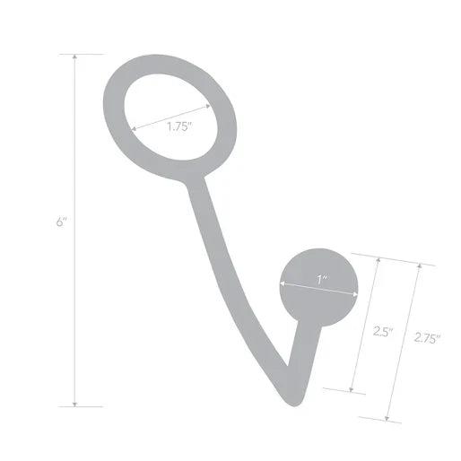 Blue Line Stainless Steel Anal Hook and Cock Ring 45mm Secondary image
