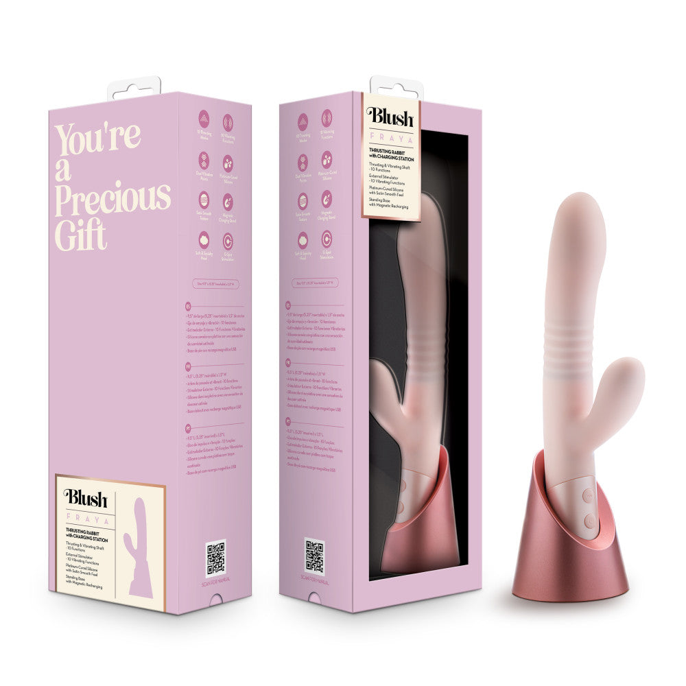 Blush Fraya 24.1 cm USB Rechargeable Rabbit Vibrator Pink Pink VIBRATORS-RABBIT