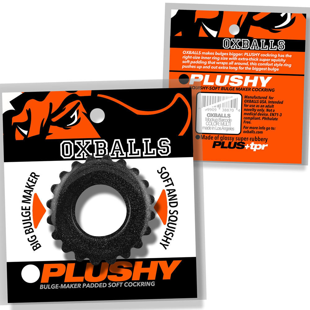Plushy Single Ring (Black Mica) – Cushy Flexible Cock Ring Black > Cock Ring > Single