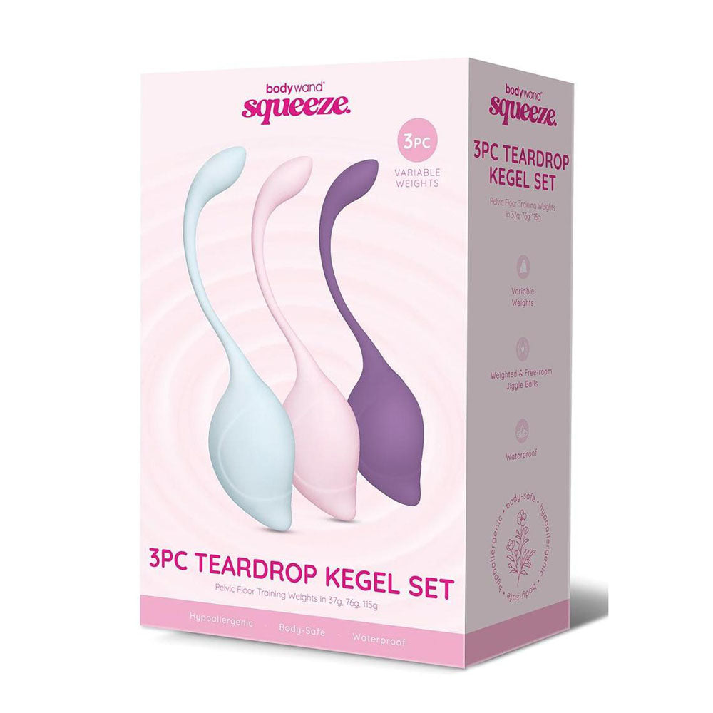 Bodywand Squeeze 3 Piece Teardrop Kegel Set Weighted Kegel Exercise Balls > Sex Toys For Ladies > Kegel Exercise Main image