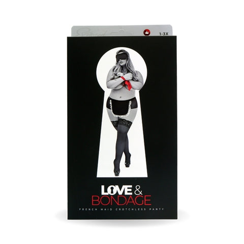 Bondage Set Maid Panty Black Queen Size Magic Silk Love and Bondage Collection Costumes