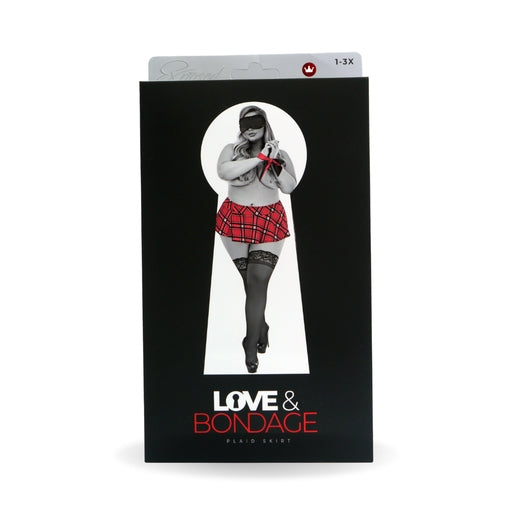 Bondage Set School Girl Skirt Red Plaid Queen Size Costumes