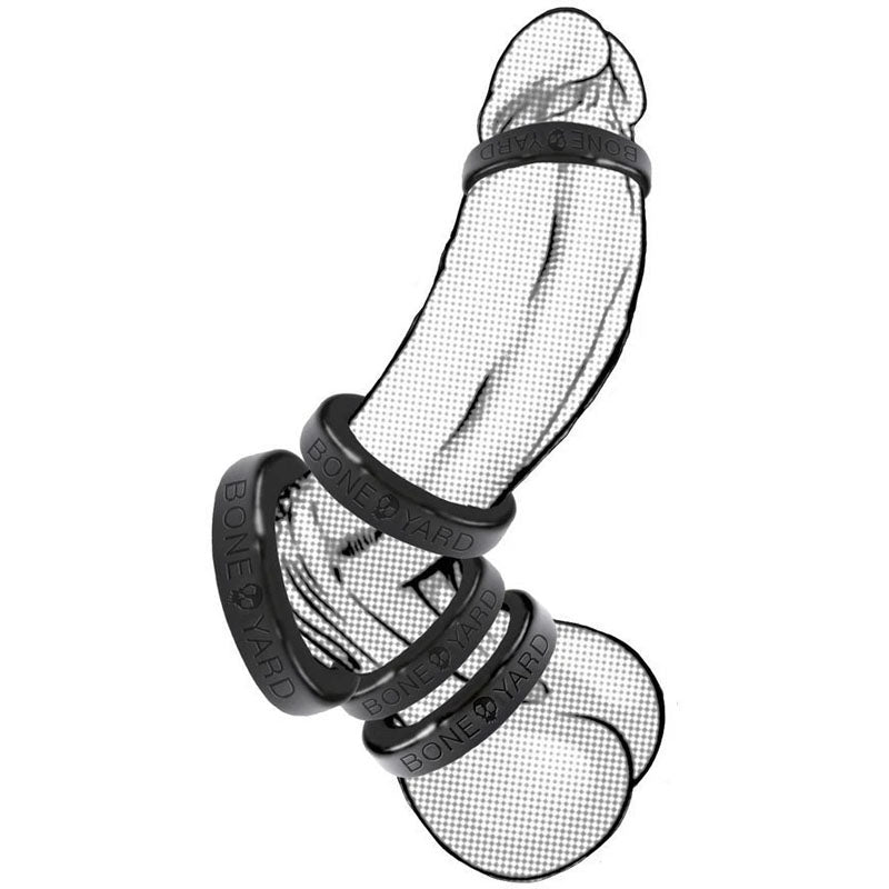 Boneyard Silicone Ring 45mm in Black - Comfortable and Durable COCK RINGS