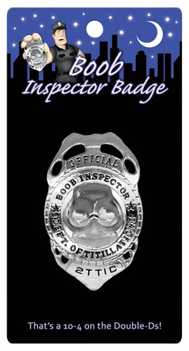 Boob Inspector Badge – Novelty Party Accessory Badge Secondary image