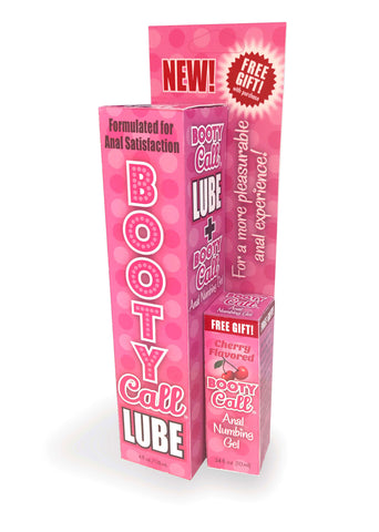 Booty Call Lube Duo - 188 ml Anal Lubricant with 10 ml Numbing Gel Flavoured Lube