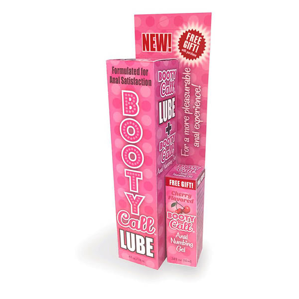 Booty Call Lube Duo - 188 ml Anal Lubricant with 10 ml Numbing Gel Flavoured Lube