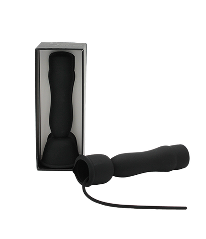 Bougie Rechargeable Vibrating Head with Urethral Sound in Black Medical Grade Silicone Sounding Rods