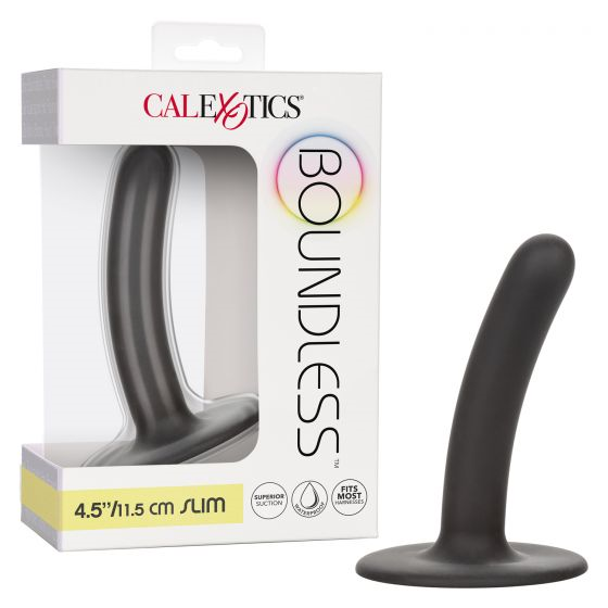 Boundless 4.5"/11.5cm Slim Probe in Black with Suction Cup Base > Dildos > Neutral Dildos