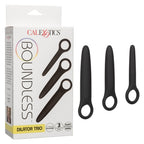 Boundless Dilator Trio Black Silicone Set with Three Graduated Sizes and Easy Finger Loop > Sex Toys > Dilators