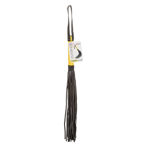 Boundless Flogger Vegan Leather BDSM Hand Whip with Textured Handle and Black Tassels Whips & Paddles