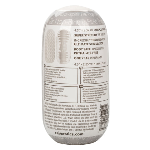 Boundless Reversible Ribbed Stroker White 4.5 Inch Compact Textured Male Masturbator Strokers - Manual