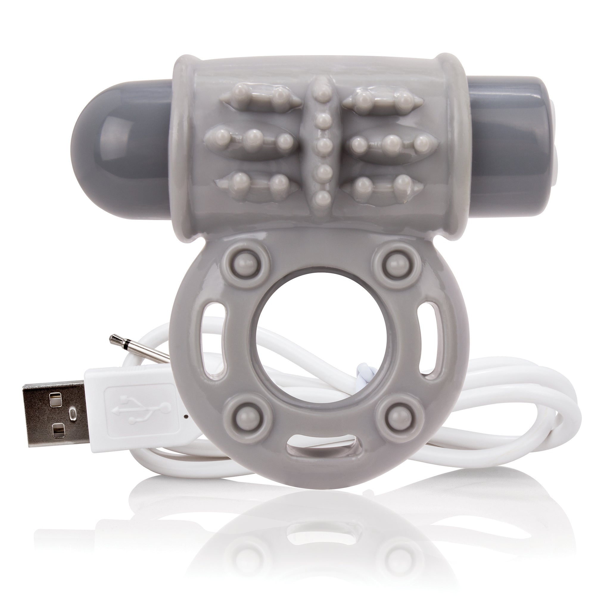 O Wow Ring Rechargeable Vibrating Cock Ring with 10 Vibration Functions SEBS Material Grey > Cock Ring > Vibrating