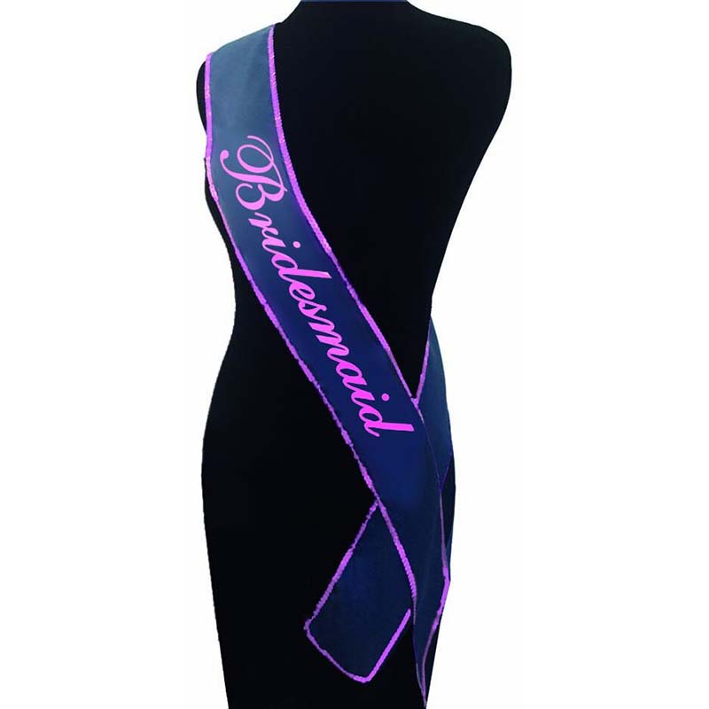 Bridesmaid Sash Black and Pink Hens Party Accessory Secondary image
