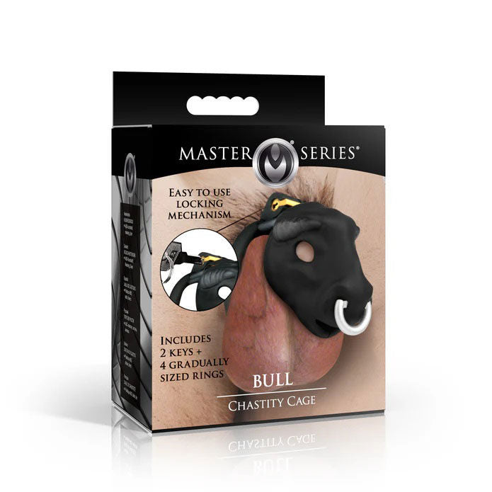 Bull Chastity Cage with Bull Head Design and Adjustable Rings Secondary image