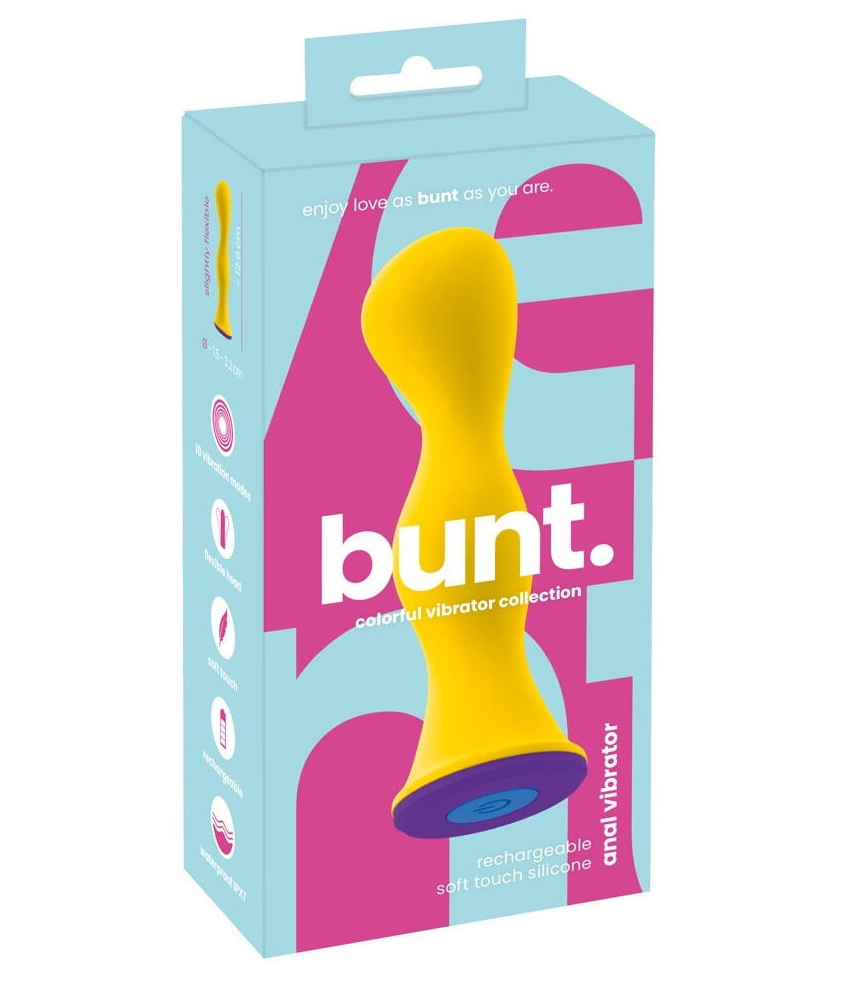 Bunt Anal Vibrator Soft Touch Silicone 12.6 cm Yellow and Purple > Anal Range > Anal Probes Main image