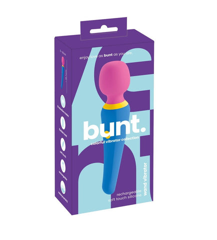 Bunt Wand Vibrator Compact 19.7 cm Colorful Waterproof Rechargeable with 10 Vibration Modes Electric Massager