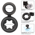 Alpha Liquid Silicone Dual Magnum Ring Black Stretchy Comfortable Size > Cock Ring > Sling