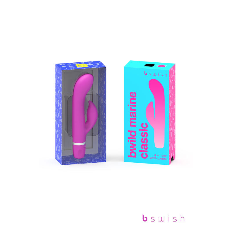 Bwild Classic Marine-Cerise 6 Inch Dual Motor Massager VIBRATORS-RABBIT