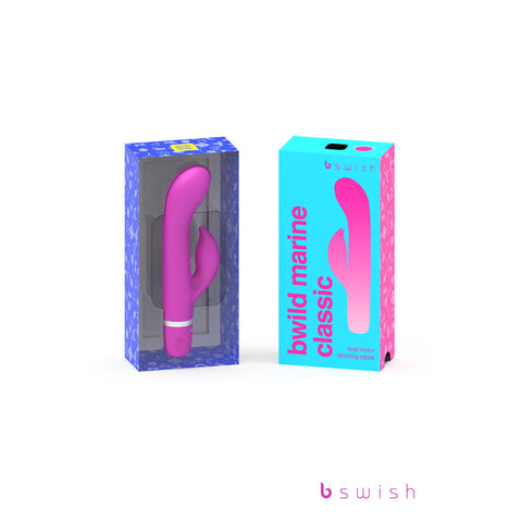 Bwild Classic Marine-Cerise 6 Inch Dual Motor Massager VIBRATORS-RABBIT