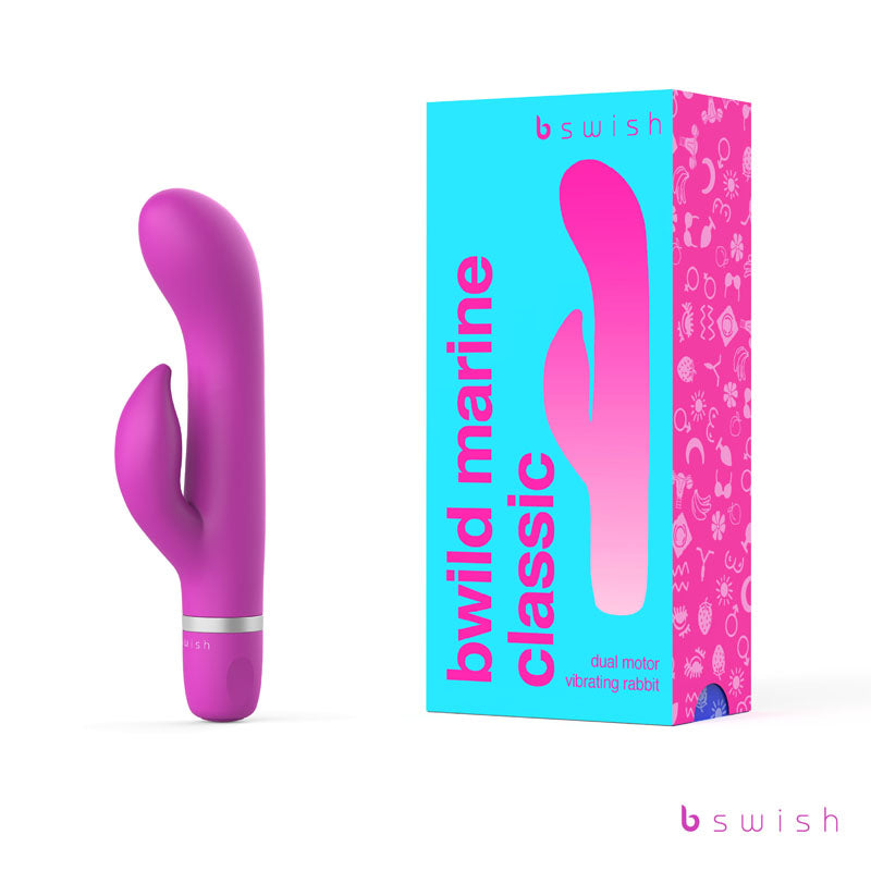 Bwild Classic Marine-Cerise 6 Inch Dual Motor Massager Pink VIBRATORS-RABBIT